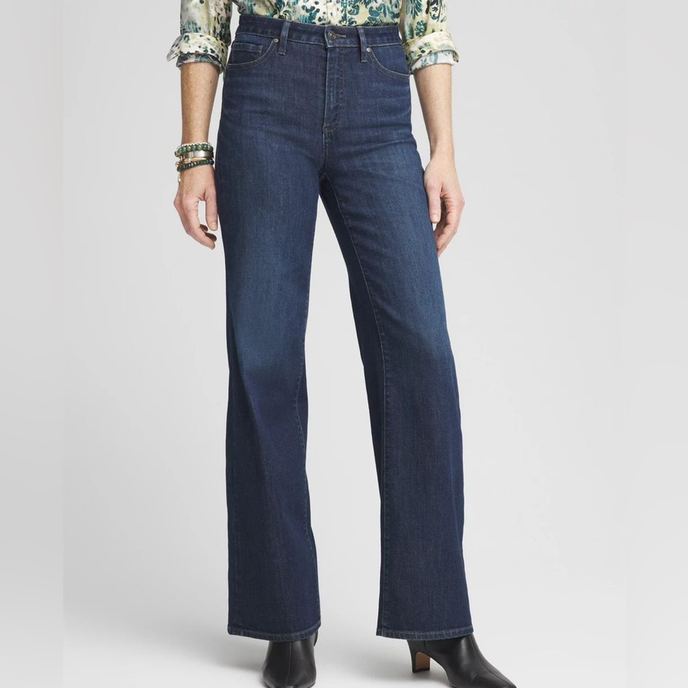 Chico's Dark Blue Wide-Leg Jeans